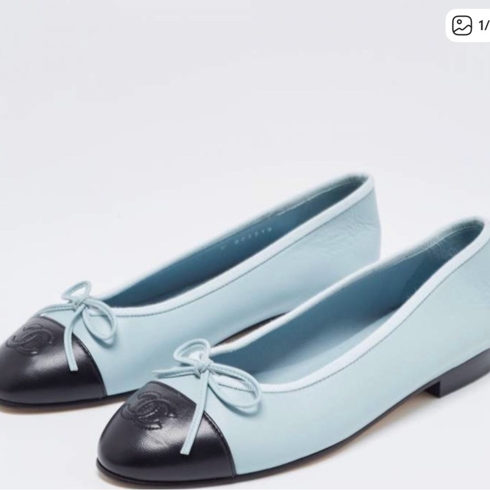 Chanel Ballet Flats - baby blue color